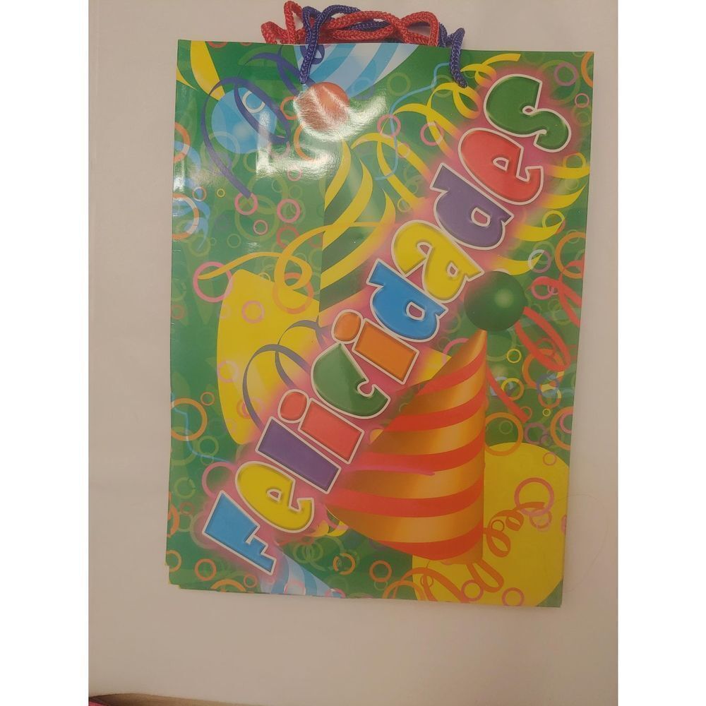 20/$12 "Felicidades" Birthday Green Party Hats Confetti Gift Bag